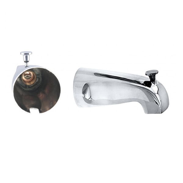 Westbrass Nose Diverter 5-1/2" Tub Spout in Polished Chrome D311-26 - main